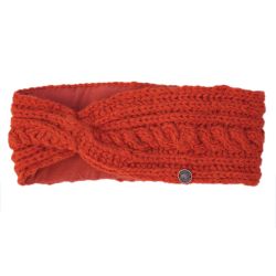 Pure Wool Fleece lined headband - twist - ginger spice