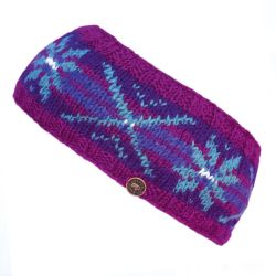 Pure Wool Hand Knit - Cosmos Headband - Coral Reef