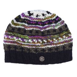 Ridge Tie Dye Beanie - Pure Wool - Black Thistle