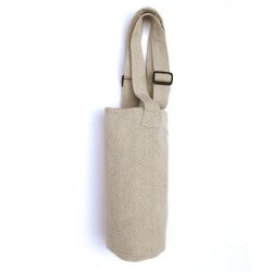 Herringbone Bottle Bag - Cream