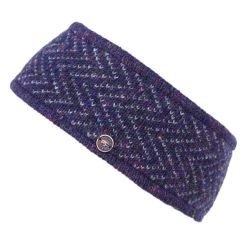 Pure Wool Fleece lined - Zigzag Heather Headband - Purple Heather