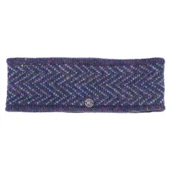 Pure Wool Fleece lined - Zigzag Heather Headband - Purple Heather