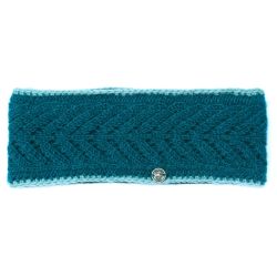 Pure Wool Fleece lined - Lace Edge Headband - Deep Teal