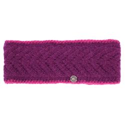 Pure Wool Fleece lined - Lace Edge Headband - Deep Berry