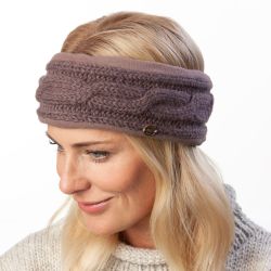 Pure Wool Fleece Lined - Cable Headband - Shadow