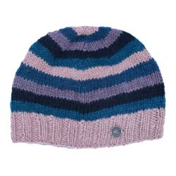 Pied Stripe Beanie - Pure Wool - Blush