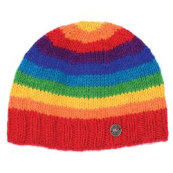 Pure Wool - Rainbow stripe - beanie