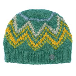 Deep Zigzag Beanie - Pure Wool - Shale Green