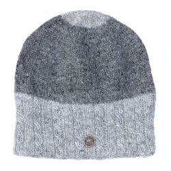 Pure Wool - Aran Rib - Baggy Beanie - Mid Grey