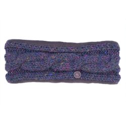 Pure Wool Fleece Lined - Cable Headband - heather purple