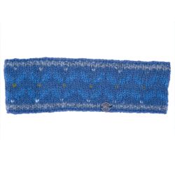 Pure Wool Hand Knit - Chevron Wings Headband - Imperial Blue