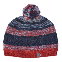 Pure Wool - Ridgeway bobble hat - charcoal dark spice