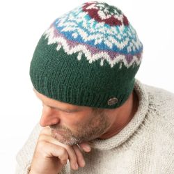 Pure Wool - Jewel Drop Beanie - Pine