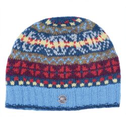 Pure Wool - Fair Isle Beanie - Sky