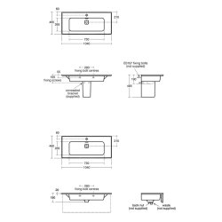 Ideal Standard Strada II 100cm 1 Taphole Vanity Basin