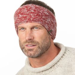 Pure Wool Sherpa Fleece Lining - Fine Wool Mix Headband - Red