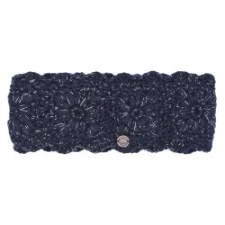 Pure Wool Fleece Lined - Sparkle Crochet Headband - Black