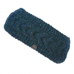 Pure Wool - Rope Cable Headband - Pine Heather