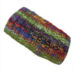 Pure Wool - Electric Stripe Headband - Green