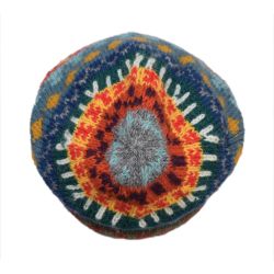 Pure Wool Hand knit - Kaleidoscope - Baggy Beanie - Meteor