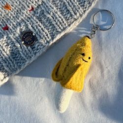 Banana - Wool Felt - Keyring