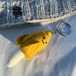 Banana - Wool Felt - Keyring