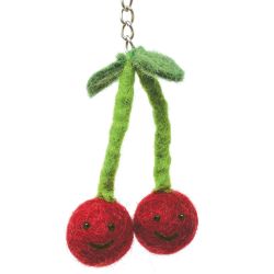 Cherries - Wool Felt - Keyring