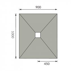 Purity Collection Level Access 1200 x 900mm Square Centre Drain Wetroom Tray