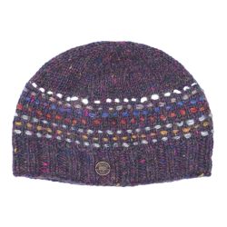 Pure Wool - Running Stitch Beanie - Purple Heather