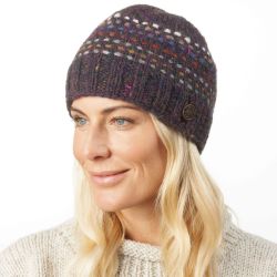 Pure Wool - Running Stitch Beanie - Purple Heather