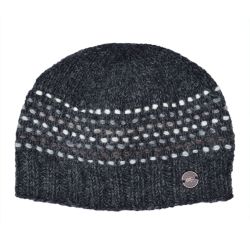 Pure Wool - Running Stitch Beanie - Charcoal