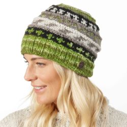 Pure Wool - Welt Tie Dye Beanie - Peridot