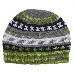 Pure Wool - Welt Tie Dye Beanie - Peridot