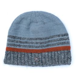 Pure wool - Tonal Stripe Beanie - Grey Pepper