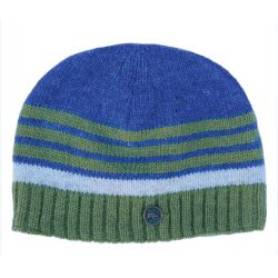 Pure wool - Tonal Stripe Beanie - Blue Pepper