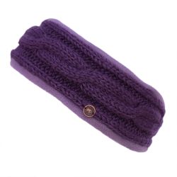 Pure Wool Fleece Lined - Cable Headband - Grape