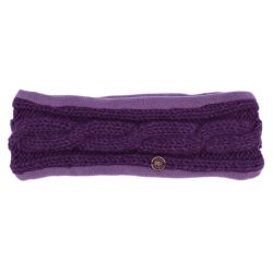 Pure Wool Fleece Lined - Cable Headband - Grape