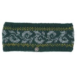 Pure Wool Fleece Lined - Alpine Headband - Pine Green