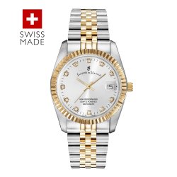 Jacques du Manoir | Swiss-made Ladies Inspiration Silver & Gold Plated Bracelet Watch