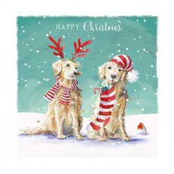 Luxury Boxed Christmas Cards - 12 Cards 3 Designs - Xmas Fun Dog Cat - Ling Design