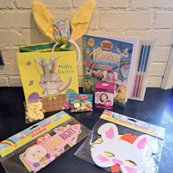 Easter Gift Set Sweets Colouring Book Masks Rabbit Ears Egg Hunt Gift Bag