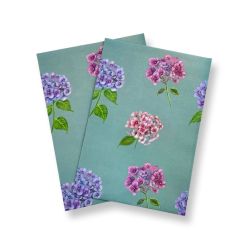 Hydrangea Flowers Floral Wrapping Paper Sheets & Tags - Arty Penguin