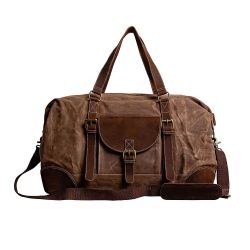 Durington Rail Duffle Weekend Overnight Canvas Brown Bag - S-9355 - Myra