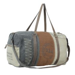 Neutral Traveller Duffle Weekend Overnight Canvas Bag - S-5201 - Myra