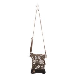 Dusky Bleach Flower Crossbody Canvas Bag - S-1509 - Myra