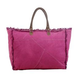 Popping Pink Weekend Overnight Canvas Bag - S-2805 - Myra