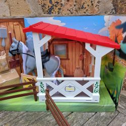 My Horse & Stable Set - Grey Horse & Accessories - Pretend Play - 17 Items 30098