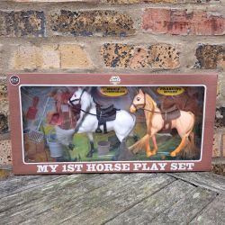 My Horse Play Set - 2 Horse & Accessories - Pretend Play - 10 Items 30106