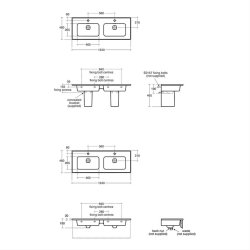 Ideal Standard Strada II 124cm 2 Tap Hole Vanity Basin