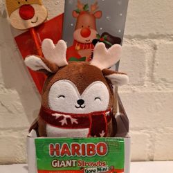 Christmas Kids Reindeer Plush, Pen & Haribo Sweets Gift Set